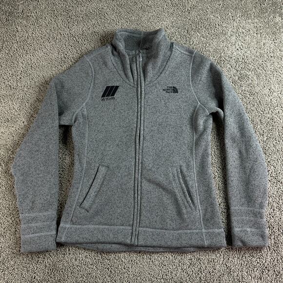 The North Face Sweater Fleece Jacket Womens Small Gray Full Zip Pockets Ladies - Picture 1 of 14